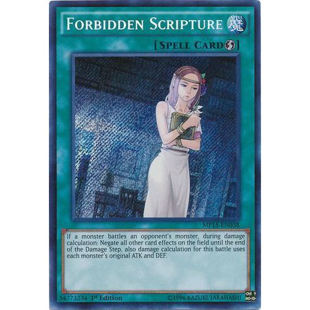 Thẻ bài Yugioh! Forbidden Scripture - MP15-EN038 - Secret Rare 1st Edition