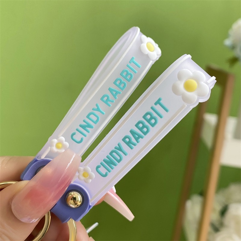 Móc Khóa Hình Khối Rubik / Thỏ Dailu Màu Tím Dễ Thương Sáng Tạo