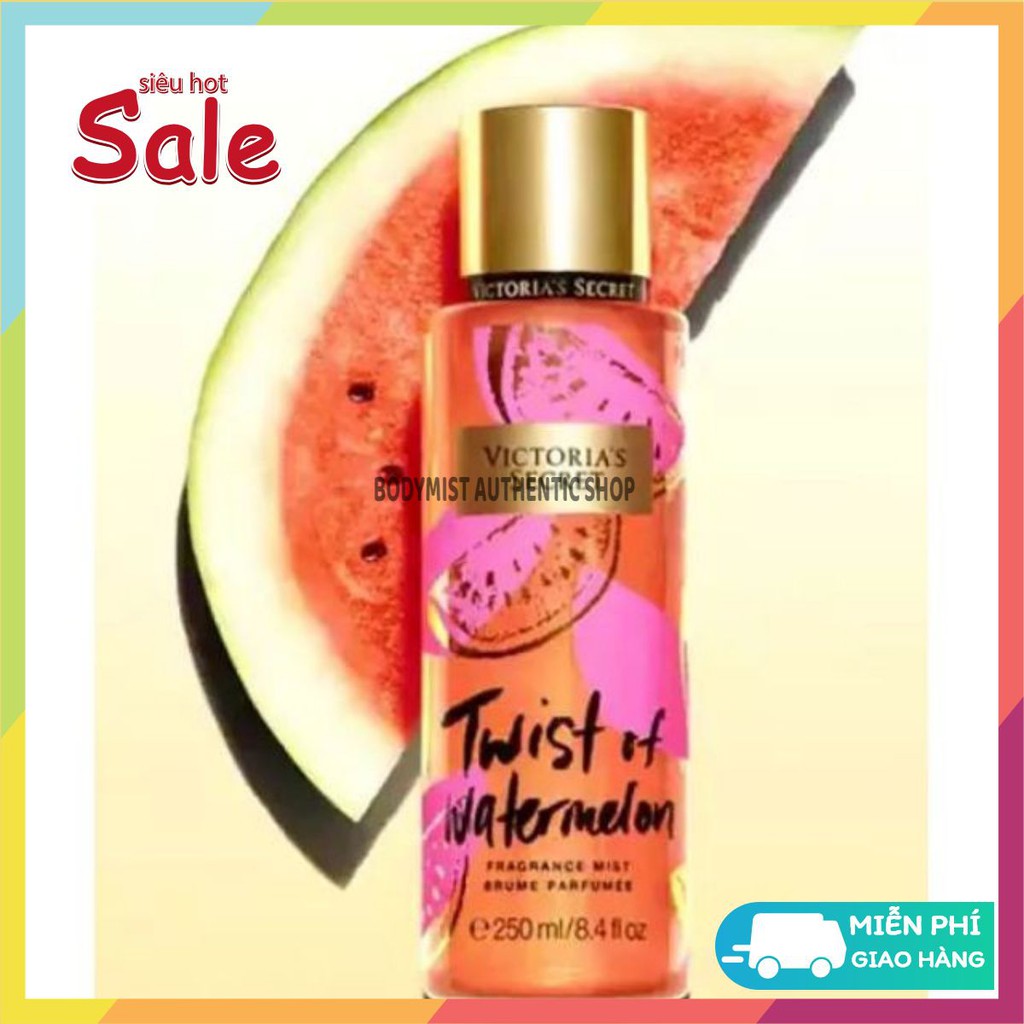Xịt Thơm Body Victoria’s Secret Twist Of Watermelon 250ml [𝑩𝒐𝒅𝒚𝒎𝒊𝒔𝒕 𝑨𝒖𝒕𝒉𝒆𝒏𝒕𝒊𝒄] | Thế Giới Skin Care