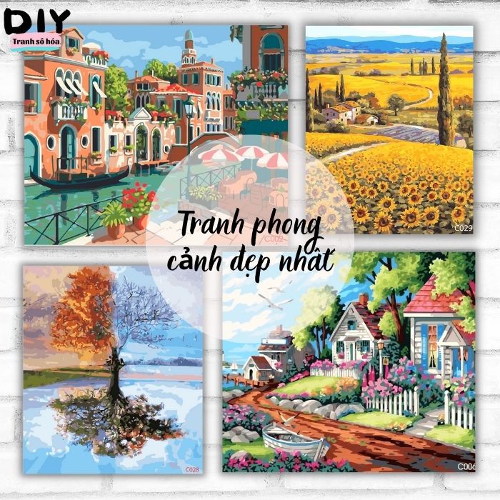 Tranh tô màu số hóa DIY Tranh phong cảnh đẹp nhất