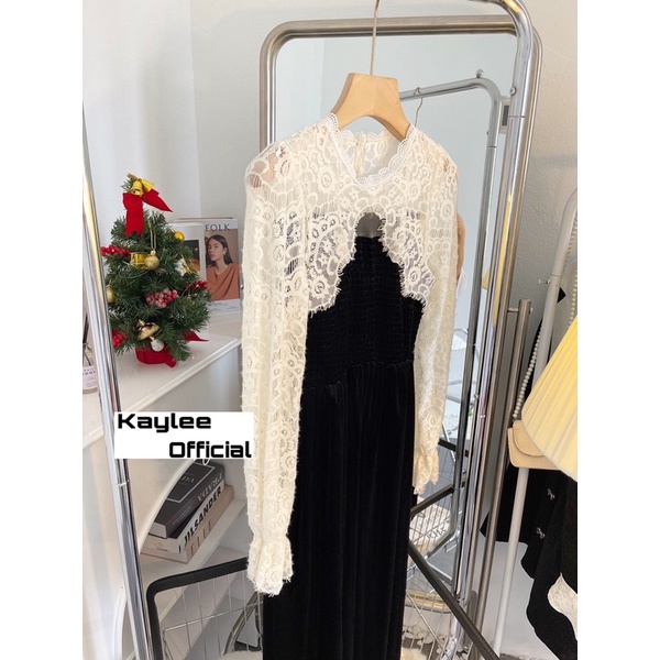 Váy Nhung Mền Chun Ngực Tiểu Thư Hàng QC ảnh thật cận chất Kaylee | BigBuy360 - bigbuy360.vn