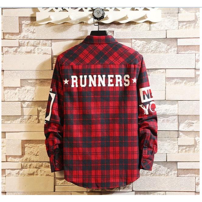 Áo sơ mi Flannel Nam Nữ - Áo Sơ Mi Khoác Caro - Khoác Sơ Mi Caro Flannel Nam Nữ - RUNNERS