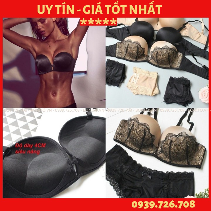 Bộ đồ lót mút dày siêu nâng chống tụt cúp ngang