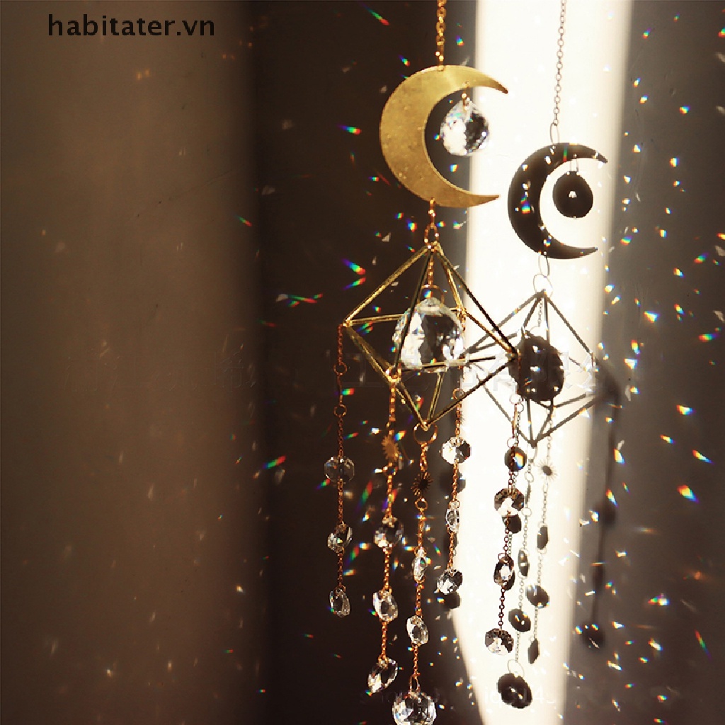 Chuông Gió Đính Hạt Pha Lê Nhiều Màu Hình Mặt Trời