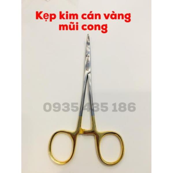 KẸP KIM MŨI CONG CÁN VÀNG CAO CẤP (Răng cưa)