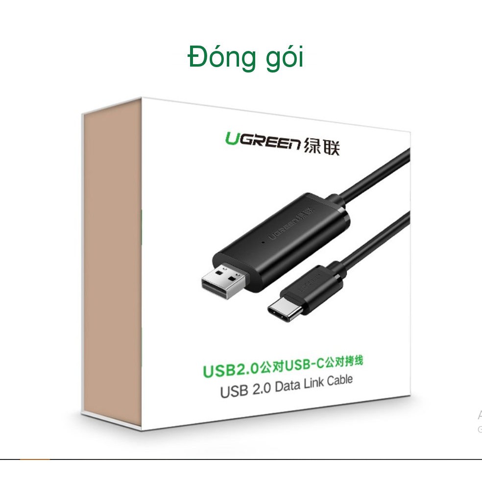 Cáp dữ liệu USB 2.0 sang USB type C tích hợp chipset dài 2m UGREEN US318 70420
