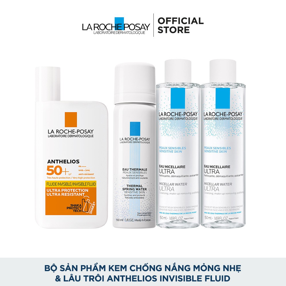 Bộ sản phẩm chống nắng & làm sạch La Roche-Posay Anthelios Invisible Fluid SPF 50+ | WebRaoVat - webraovat.net.vn