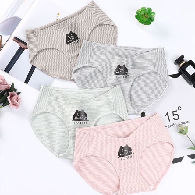 Quần lót bầu sau sinh cạp chéo hình HEO CUTE Cao cấp - 𝐐𝐋𝟎𝟔