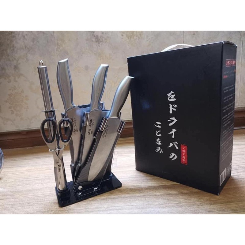 Bộ dao bếp 6 món - Bộ dao Nhật inox 6 món