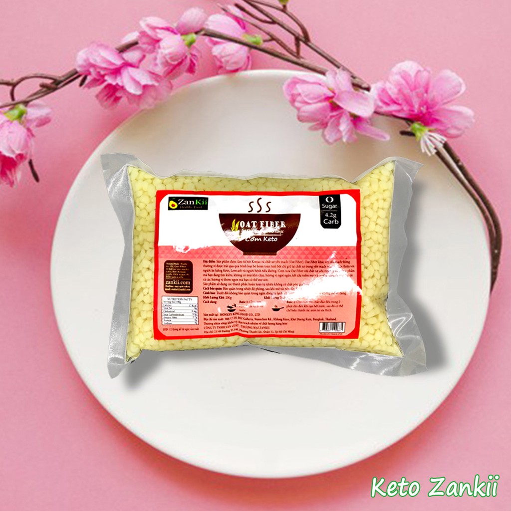 Cơm Keto Yến Mạch Shirataki Konjac ZANKII Không Carb Ăn Kiêng Keto/Das (làm từ bột glucomannan trong củ nưa) 200g