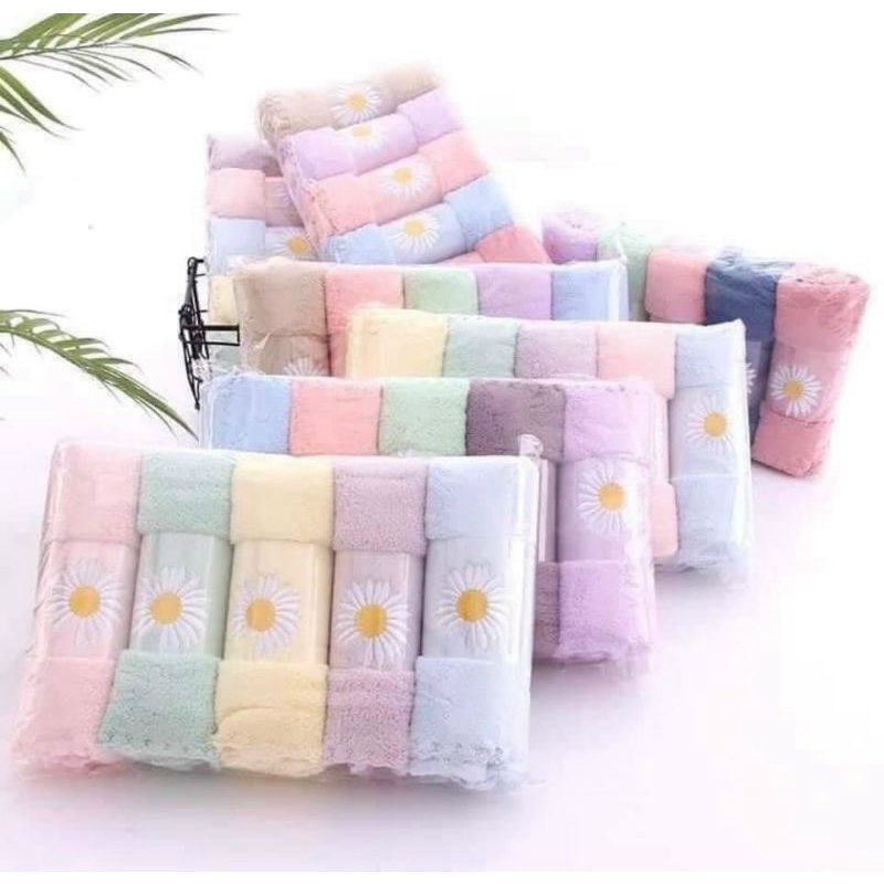 SÉT 5 KHĂN MẶT HOA CÚC XUẤT HÀN ,