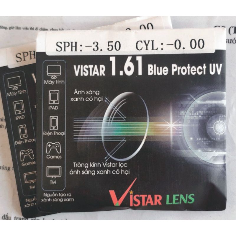 Tròng mắt kính chống ánh sáng xanh 1.61 Vista-Carlen