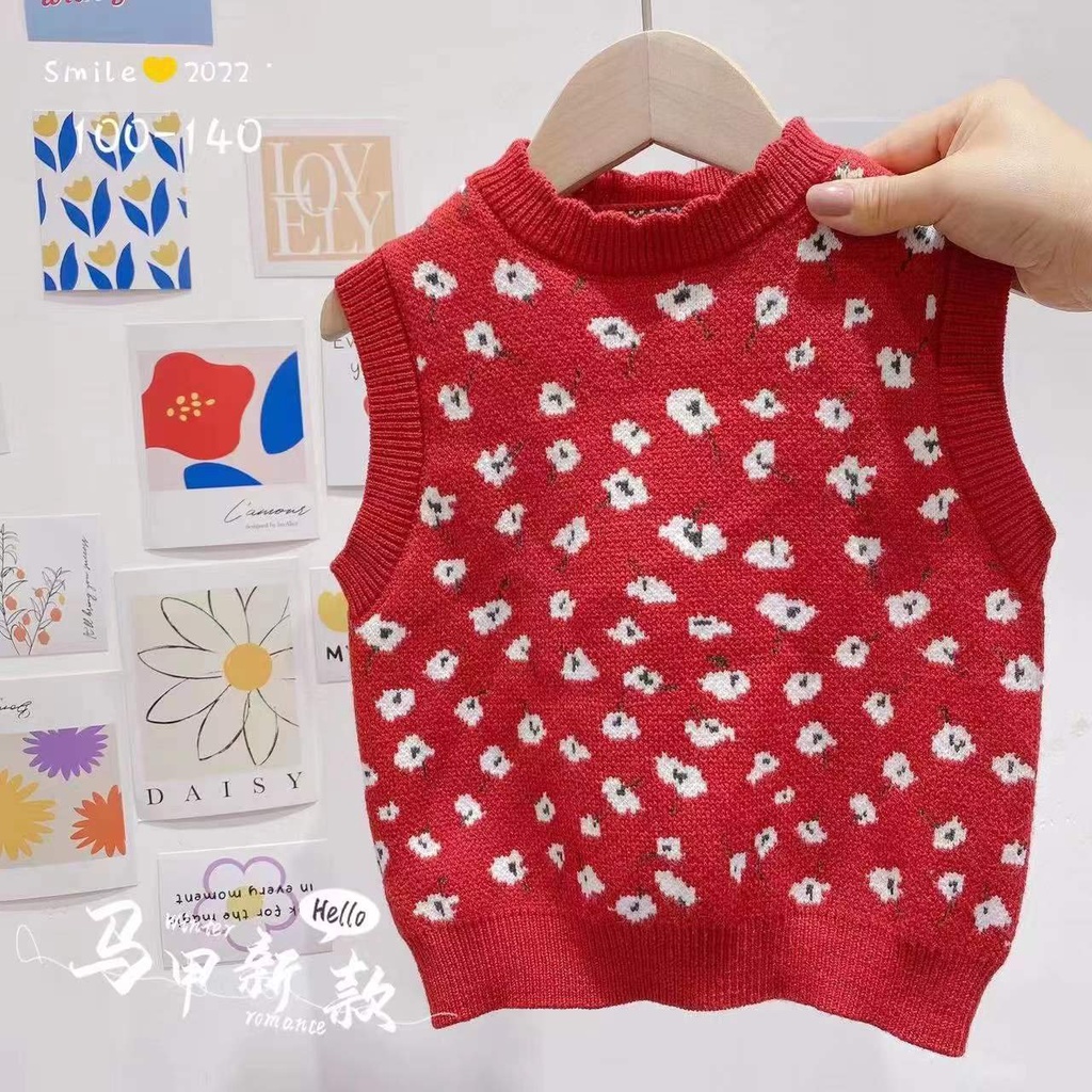 Áo gile len bé trai bé gái loại đẹp AMBB Quảng Châu Áo len gi lê trẻ em phong cách Hàn Quốc Kunkid