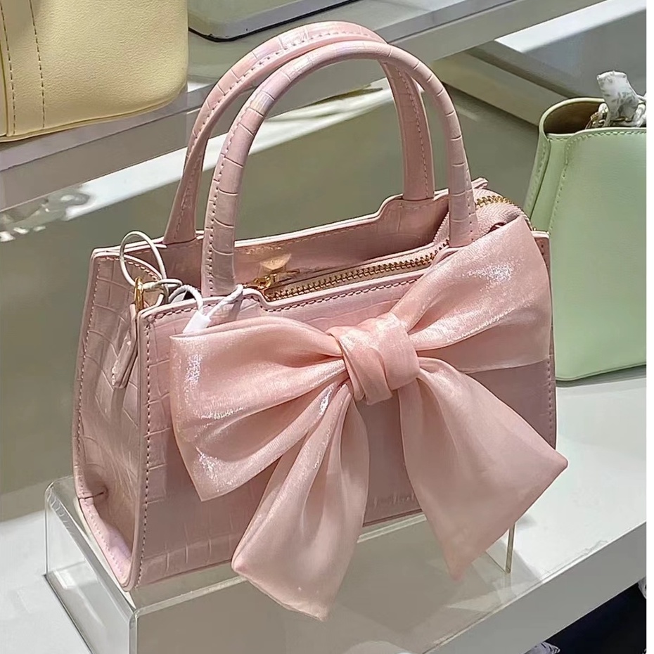 Túi Đeo Chéo Hình Vuông Đính Nơ Thời Trang Mùa Hè 2022 Cho Nữ