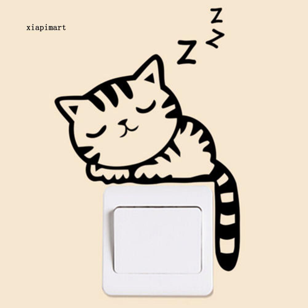 Miếng dán trang trí công tắc trên tường hình chó mèo hoạt hình đáng yêu | BigBuy360 - bigbuy360.vn