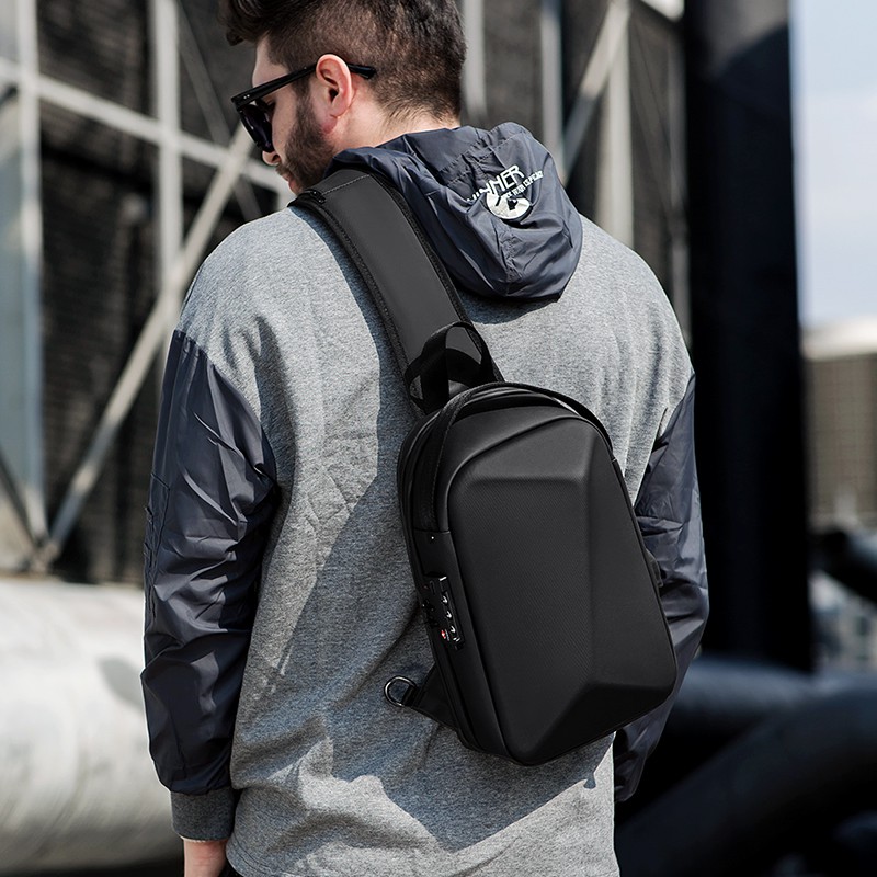 Fenruien Men New Trendy Crossbody Bag USB Charging Water Resistant Men's Shoulder Bag Short Trip Bag Fashion Daily Travel School Shoulder Bag | BigBuy360 - bigbuy360.vn