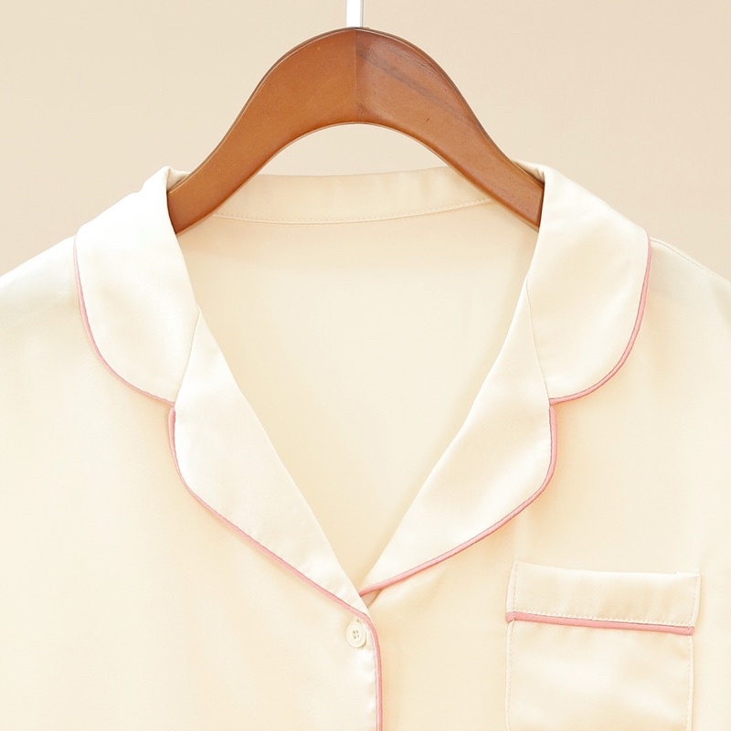 Bộ Pijama mặc nhà lụa ngọc trai cao cấp MOMOJAMA áo cộc quần dài, thanh lịch size từ 40 -70kg, MJ0298 - MJ0325 | BigBuy360 - bigbuy360.vn