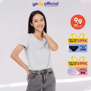 Áo thun nữ Yody kẻ ngang Paradise thoáng mát co giãn TSN4392