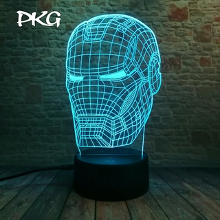 Đèn Ngủ Led 3D Hình Người Sắt Iron Man Quà Tặng Sáng Tạo nháy sáng 16 màu