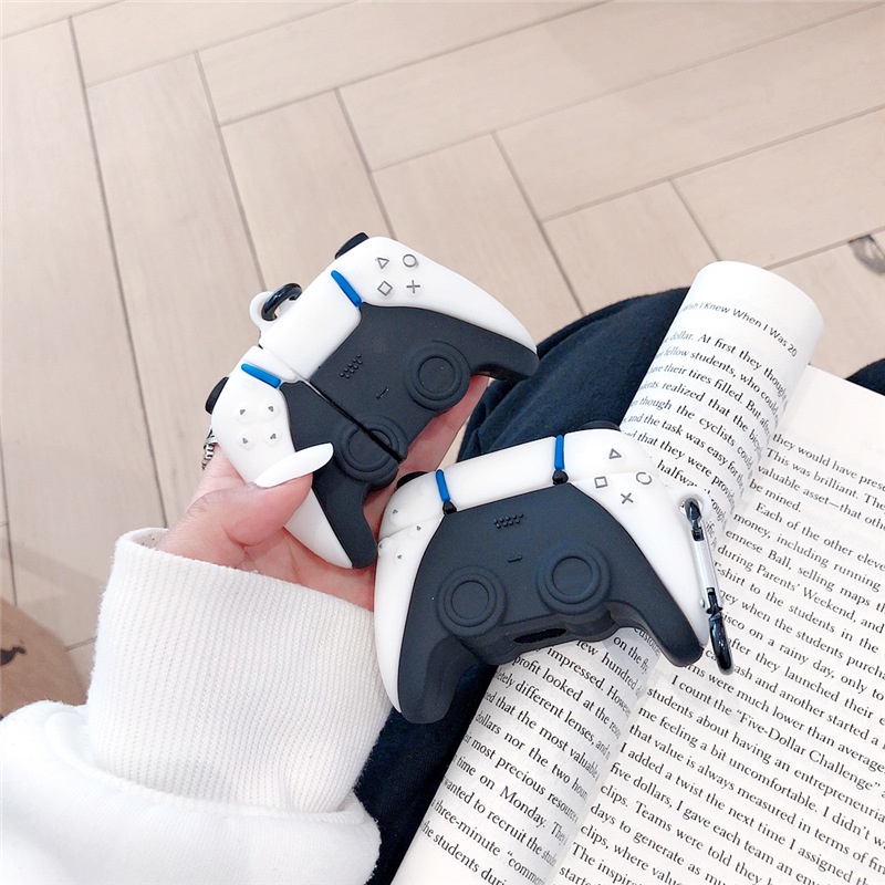 Case airpod 3, vỏ airpod pro, ốp tai nghe bluetooth airpod 2 chất silicon kèm phụ kiện móc khóa hình PS5