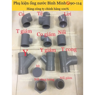 Phụ kiện ống nhựa PVC Bình Minh🚫 90| Co 90 -Lơi 90-Nối 90-Tê 90