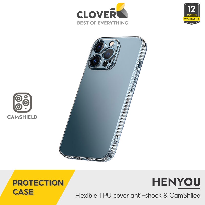 Ốp Lưng Dẻo Henyou Shock Proof Clear Case Siêu Mỏng Và Trong Suốt, Viền Mềm Chống Sốc, Chống Trượt Dùng Cho Ip11, 12, 13