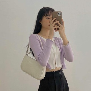 Áo croptop tay dài len tăm 2 lớp LAYER CROPTOP