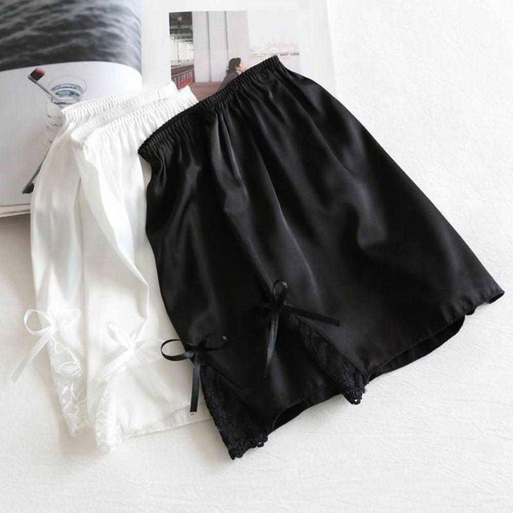 Quần Short An Toàn Bằng Lụa Satin Phối Ren Mỏng Thời Trang Mùa Hè Dành Cho Nữ