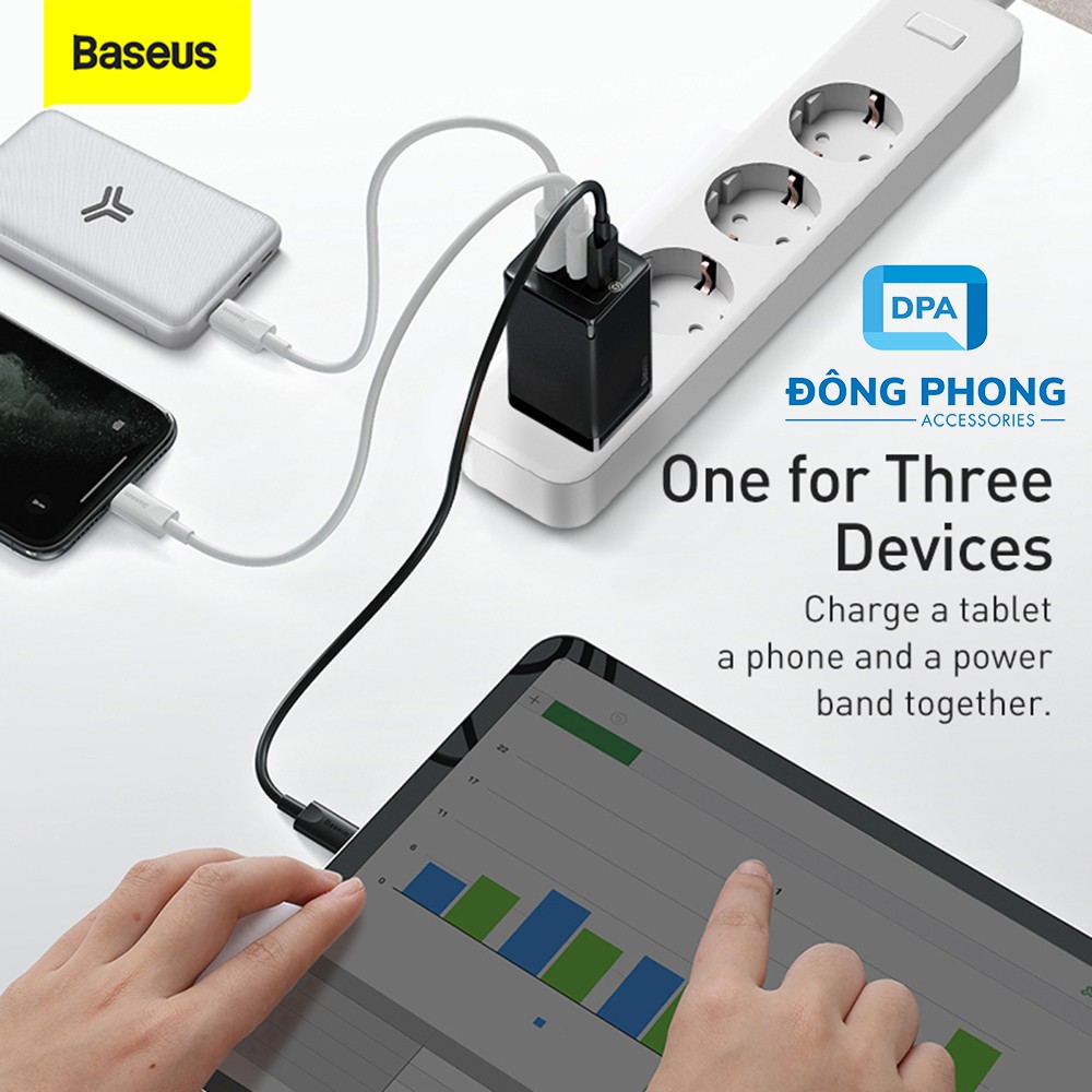 Bộ Sạc Nhanh Đa Năng Baseus Gan 2 Pro Quick Travel Charger 65W Chính Hãng