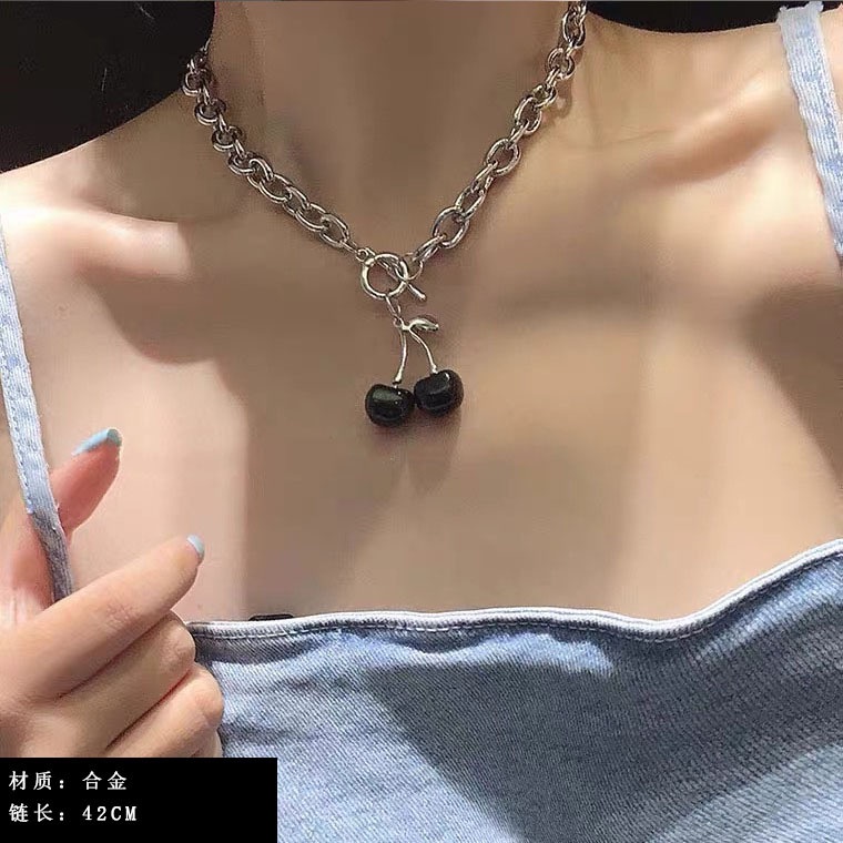 Dây chuyền thép titan mặt trái tim thanh lịch phong cách Hàn Quốc dành cho nữ