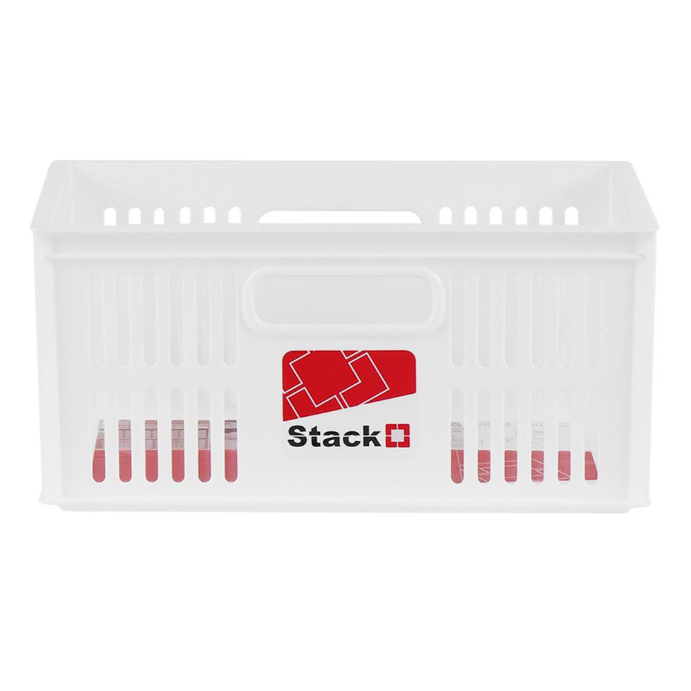 HomeBase STACKO Rổ nhựa để đồ có thể xếp chồng lên nhau Thái Lan W28xD19.8xH13.3cm Trắng
