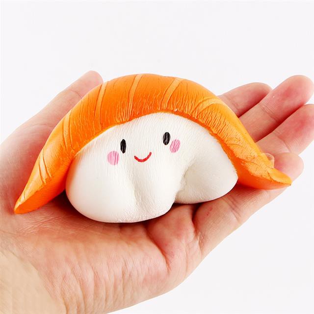 Dễ thương Squishy Cơm nắm Cá hồi Sushi Trẻ em Đồ chơi Chậm Tăng Mềm Giảm Căng thẳng Móc khóa Mặt dây chuyền Giải nén Bóp Bóp Đồ chơi Thần tài