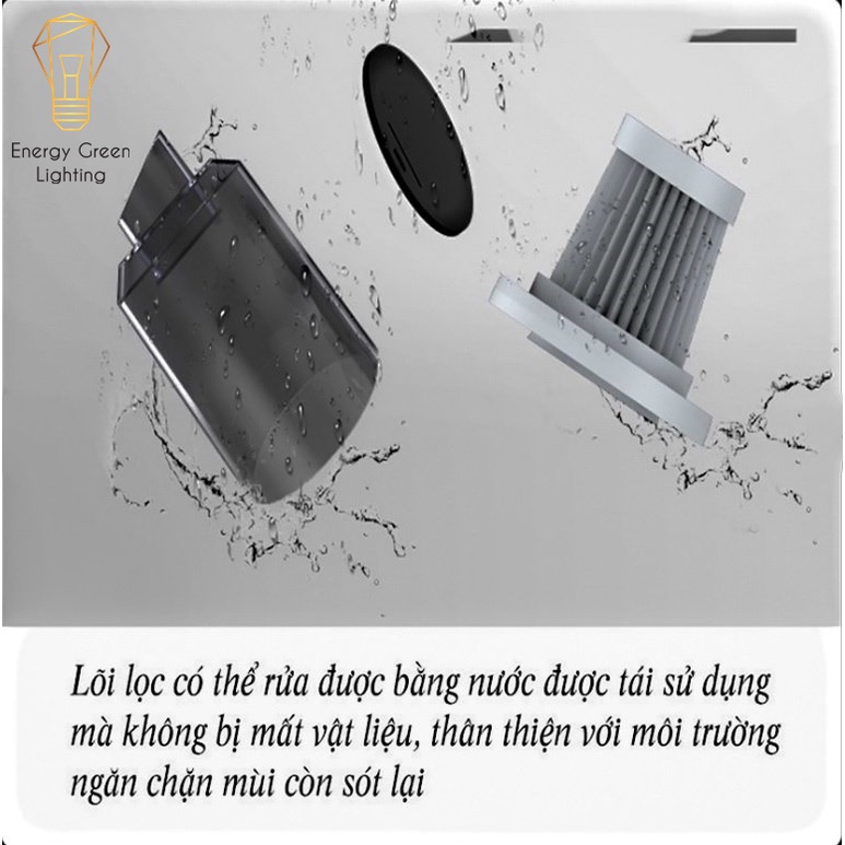 Máy Hút Bụi Không Dây Cầm Tay Trên Ôtô Energy Green Lighting HB-660 - Lực Hút Mạnh - Dung Tích 0.5L - Công Suất 120w