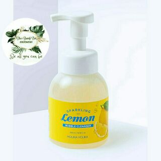 [ Hàng nhập khẩu] Sữa rửa mặt tạo bọt sẵn Holika Holika Sparkling Lemon Bubble Cleanser 300ml dùng được cho da nhạy cảm