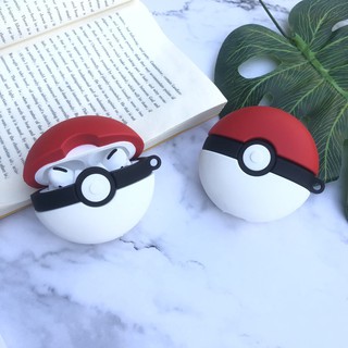 Vỏ Bảo Vệ Hộp Đựng Tai Nghe Airpods Hình Quả Bóng Pokemon Bằng Silicon Mềm Chống Sốc