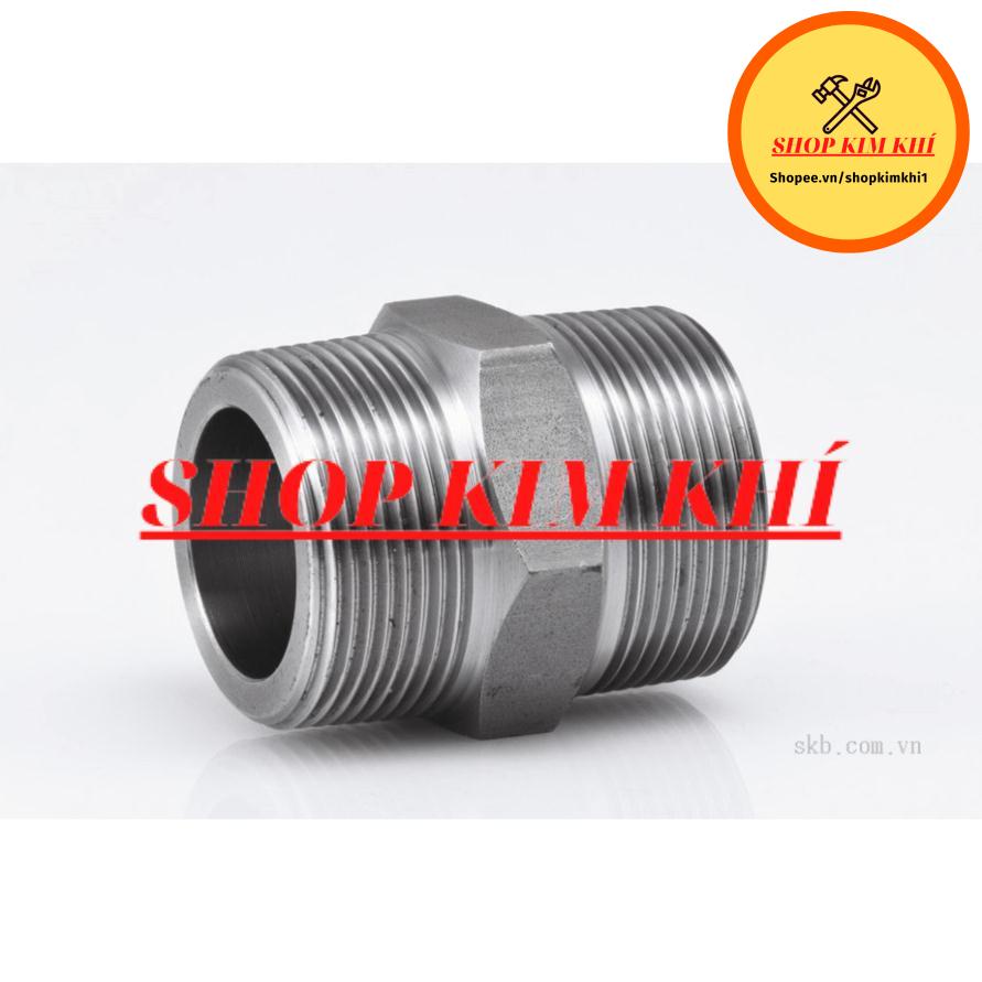 [Điện nước] Kép inox D15 ren ngoài 2 đầu inox