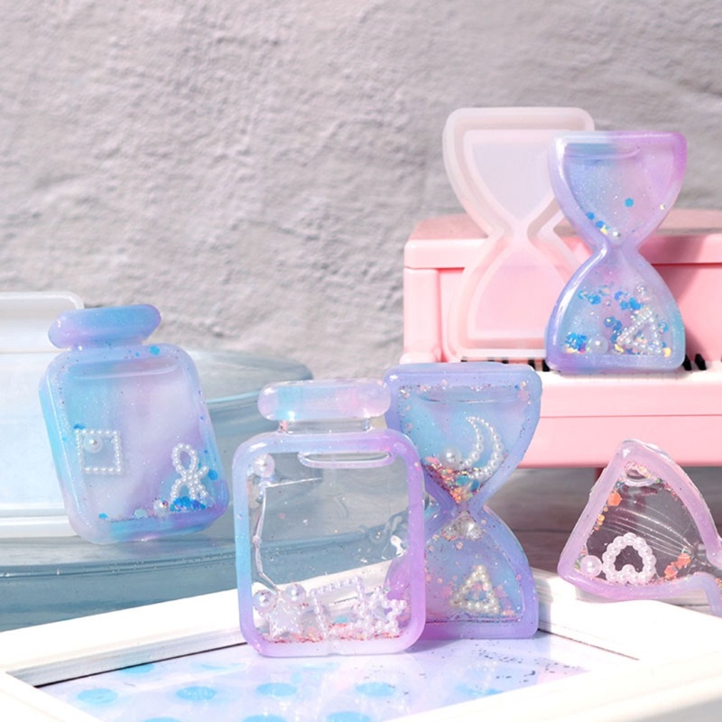 Khuôn Silicone Làm Bình Lắc Resin / Đồng Hồ Cát Chảy DIY
