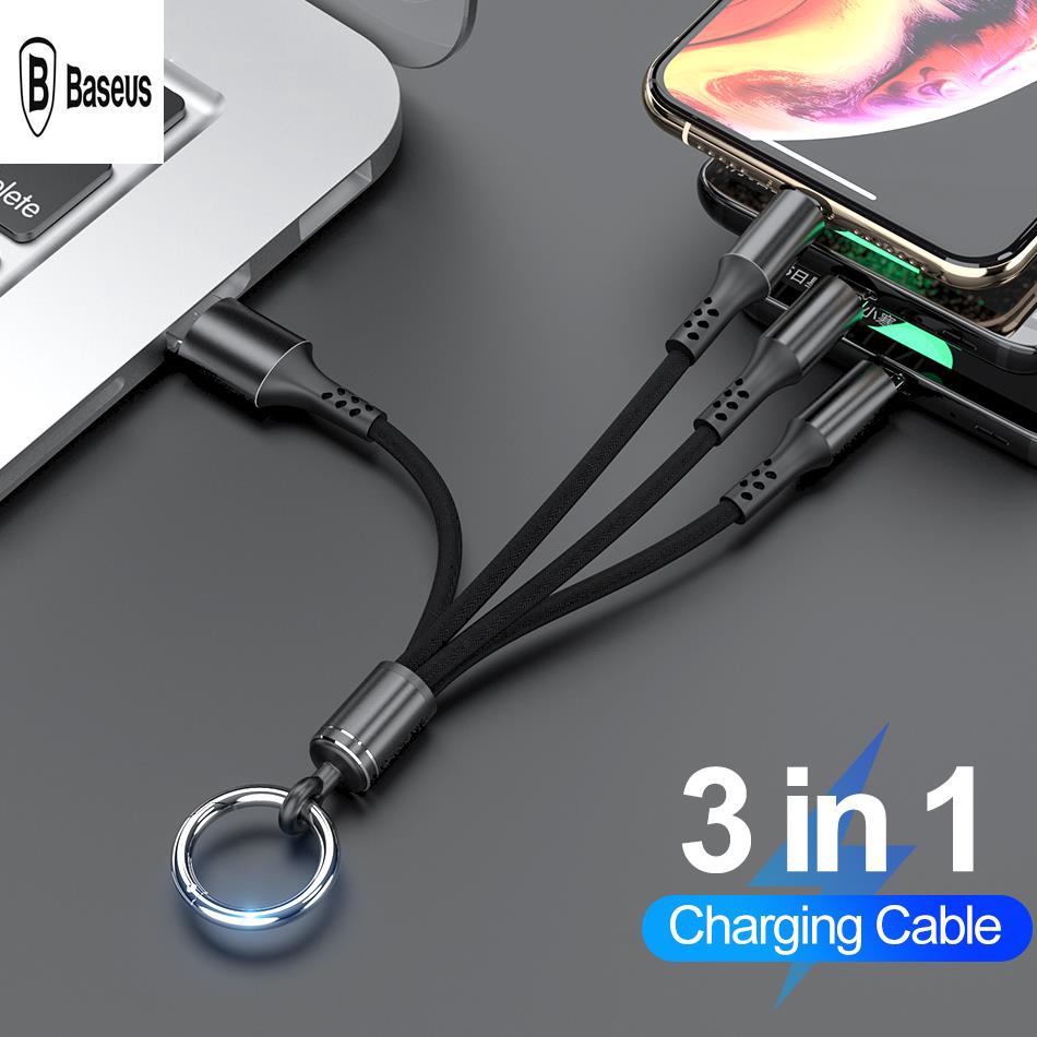 Cáp Sạc Đa Năng 3 Trong 1 Type-C + Micro + Lightning 3 Trong 1