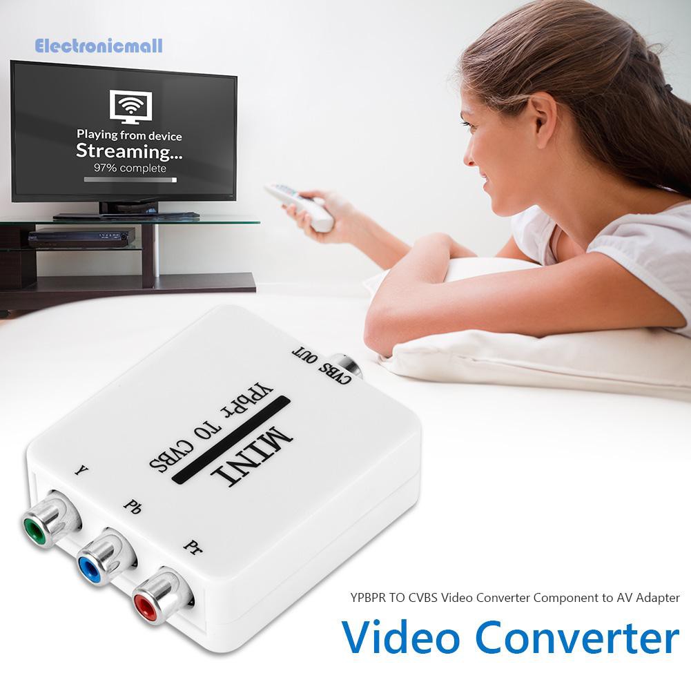 ElectronicMall01 YPBPR to CVBS Video Converter Component to AV Adapter for TV Projector