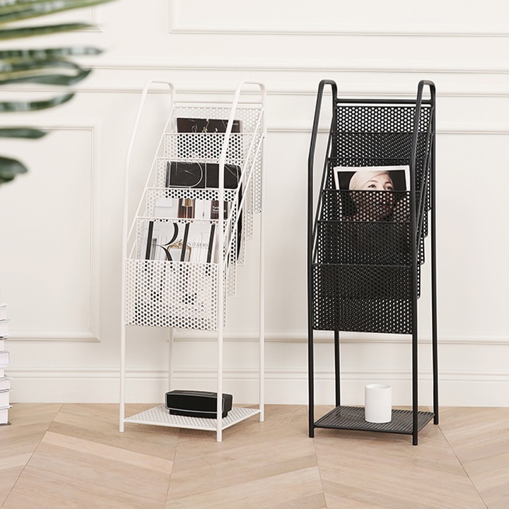 Kệ để sách , báo tạp chí trưng bày đa năng , Gía để sách báo 5tầng bằng kim loại cao cấp