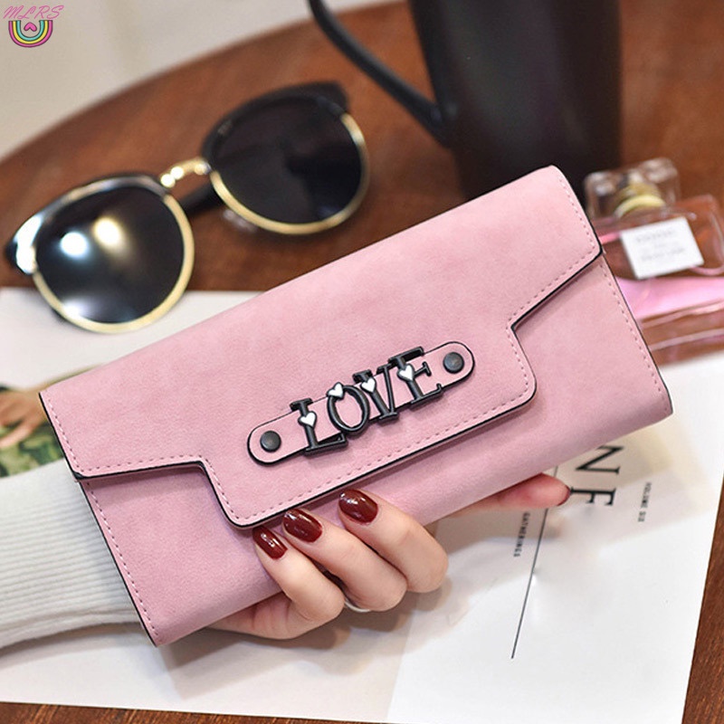 MS 1 Pcs Women Wallet Purse Long Design PU Leather Love Fashion Durable for Money Cards