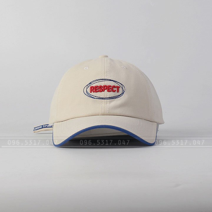 Nón Mũ Lưỡi Trai Nam Nữ Logo Respect, Chất Liệu Vải Dày, Thiết Kế Trẻ Trung Năng Động
