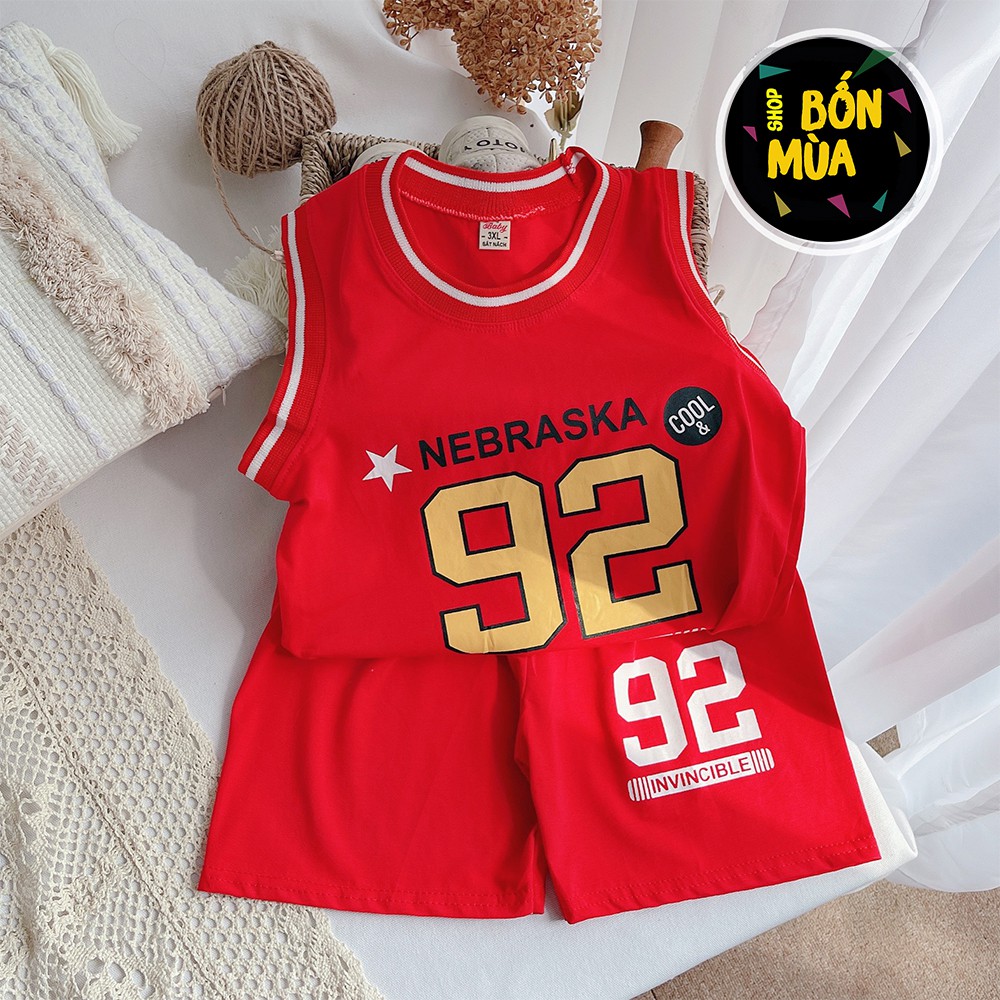 Đồ Bộ Thể Thao Bé Trai 🎁🎁 23-38kg Đồ đá banh ba lỗ bé trai chất cotton mát mỏng-SHOP BỐN MÙA