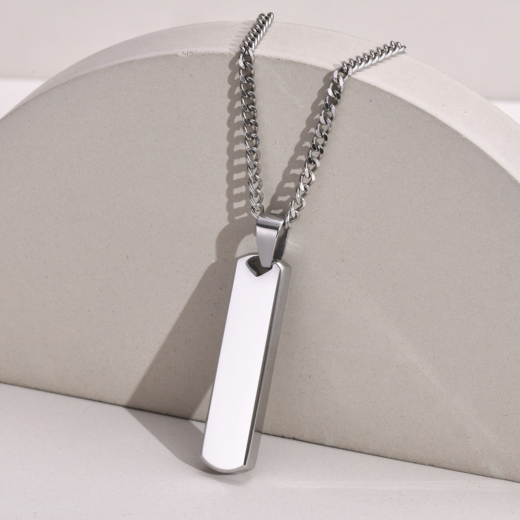 Vnox Vòng cổ Thanh Ngang Dày Mặt Hình Học Đơn Giản Làm Quà Tặng Cho Nam