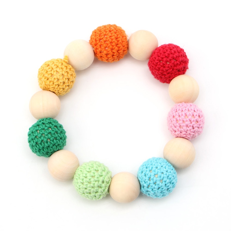 Vòng Tay Chuỗi Hạt Đan Len Thủ Công Nhiều Màu Sắc Dành Cho Em Bé Mới