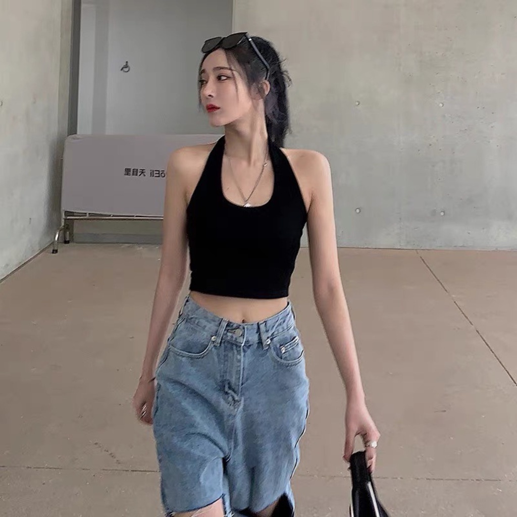Áo yếm nữ choàng cổ hở lưng gợi cảm cực xinh , croptop nữ kiểu yếm