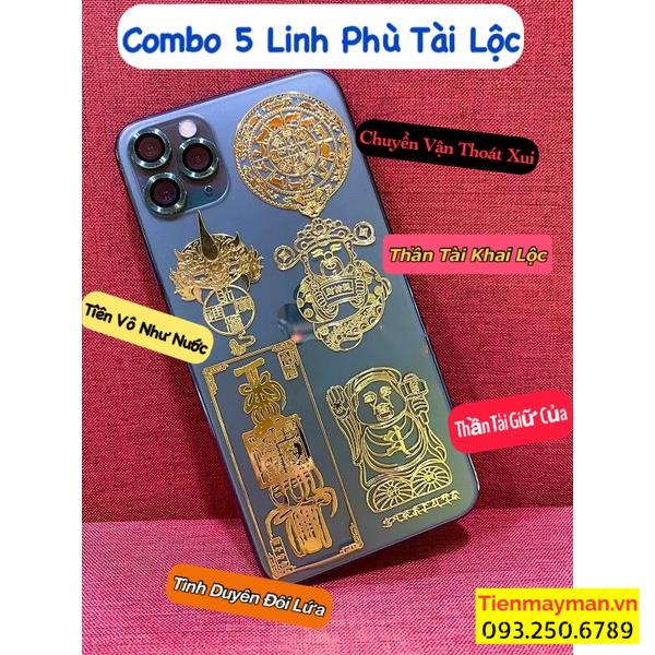 COMBO 5 Miếng dán điện thoại tài lộc lung linh phù hợp mang tới May Mắn - Sức Khỏe - Phong Thủy