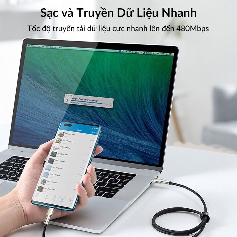 Cáp Sạc Nhanh Type C to Type C Baseus Cafule Series Metal Data Cable PD 100W, 20V/5A Dùng Cho Macbook, iPad Pro, Xiaomi