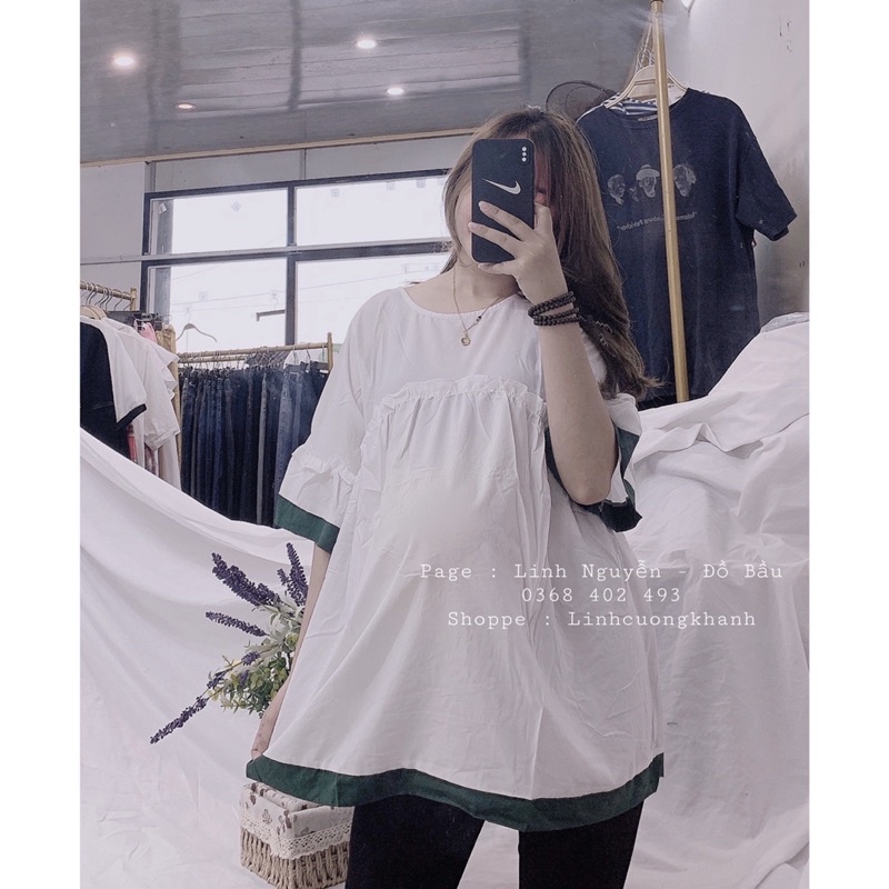 Áo bầu Viền Tay - Ảnh Thật