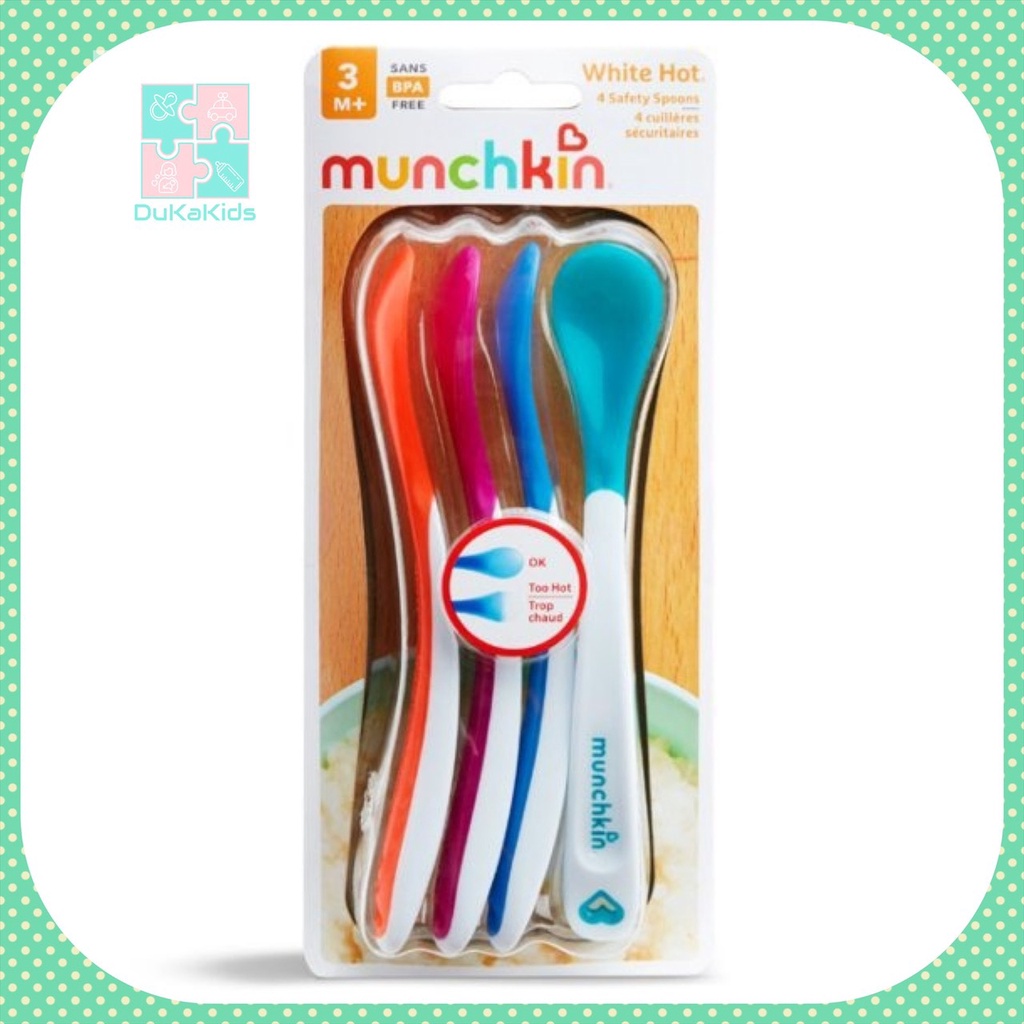 Muỗng mềm tập ăn dặm, báo nóng Munchkin - Muỗng nhựa PP mềm cao cấp, không chưa BPA và các chất độc hại